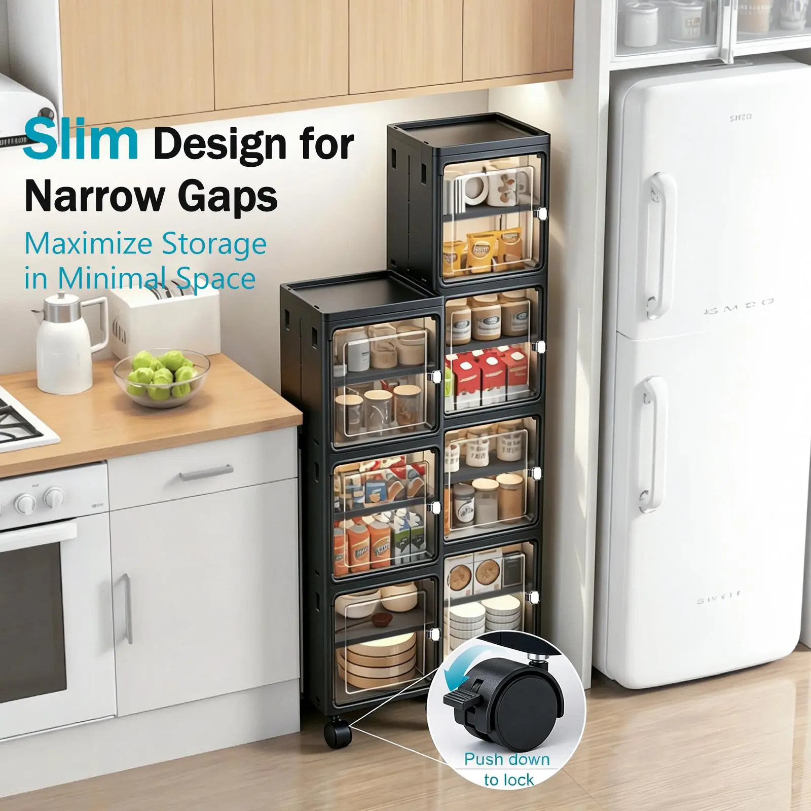 Armoire de rangement à roulett - Kitchen Appliances Cabinet avis et prix