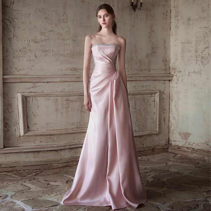 Robe de soirée française rose  - Toaster avis et prix